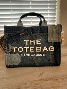 Marc Jacobs Denim Patchwork The ToteBag - Dark and Light Blue denim